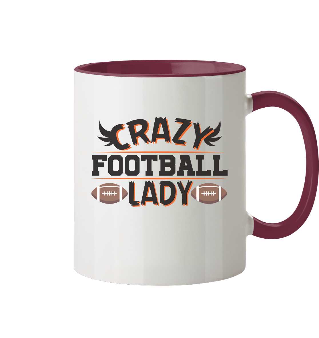 Crazy Football Lady - Two-tone mug