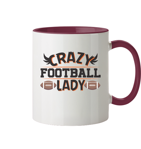 Crazy Football Lady - Two-tone mug