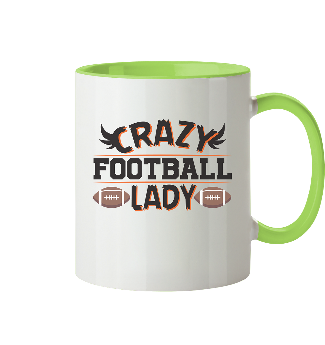 Crazy Football Lady - Two-tone mug