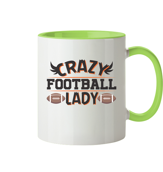 Crazy Football Lady - Two-tone mug