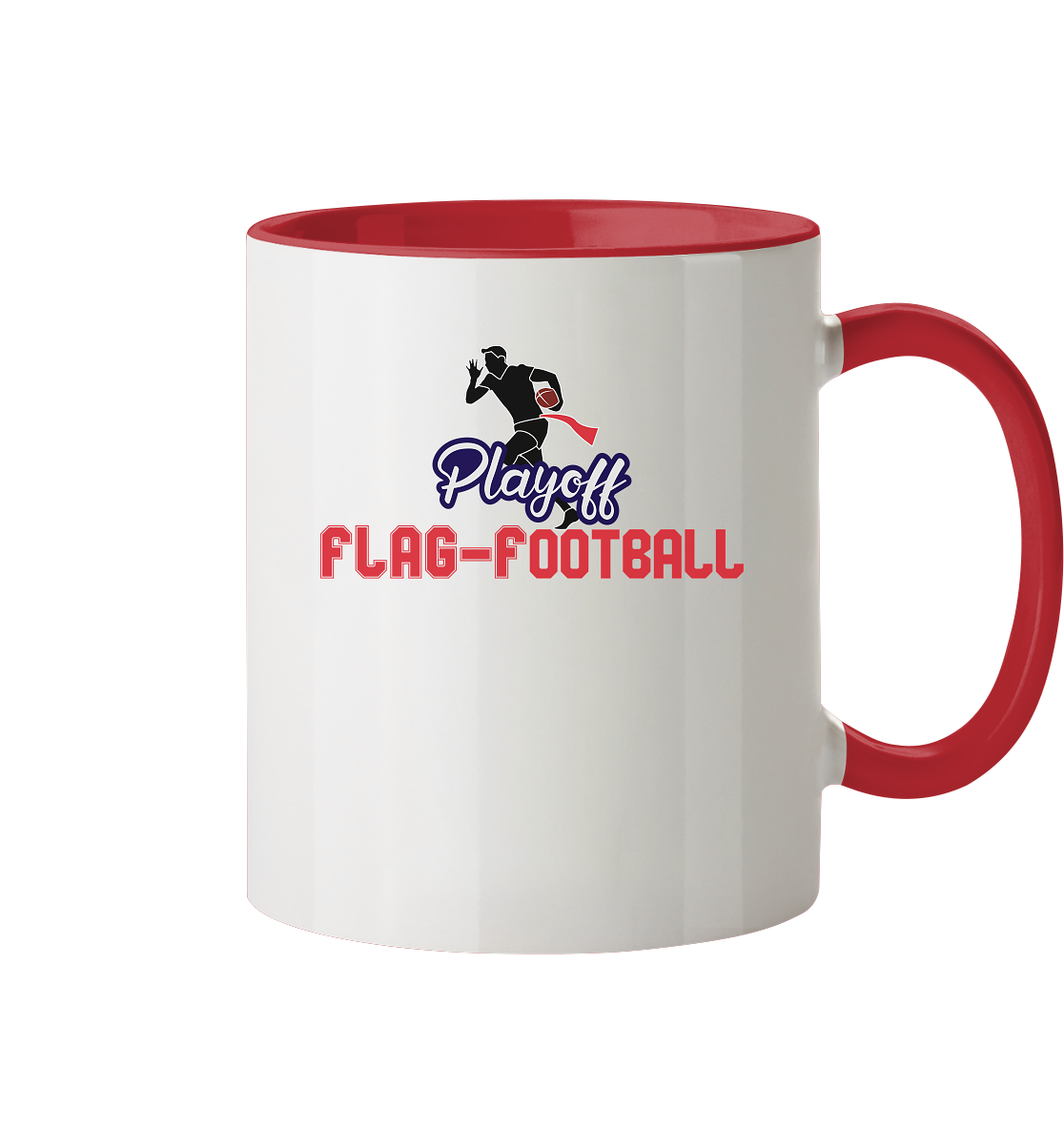 Playoff Flag Football  Men red - Tasse zweifarbig