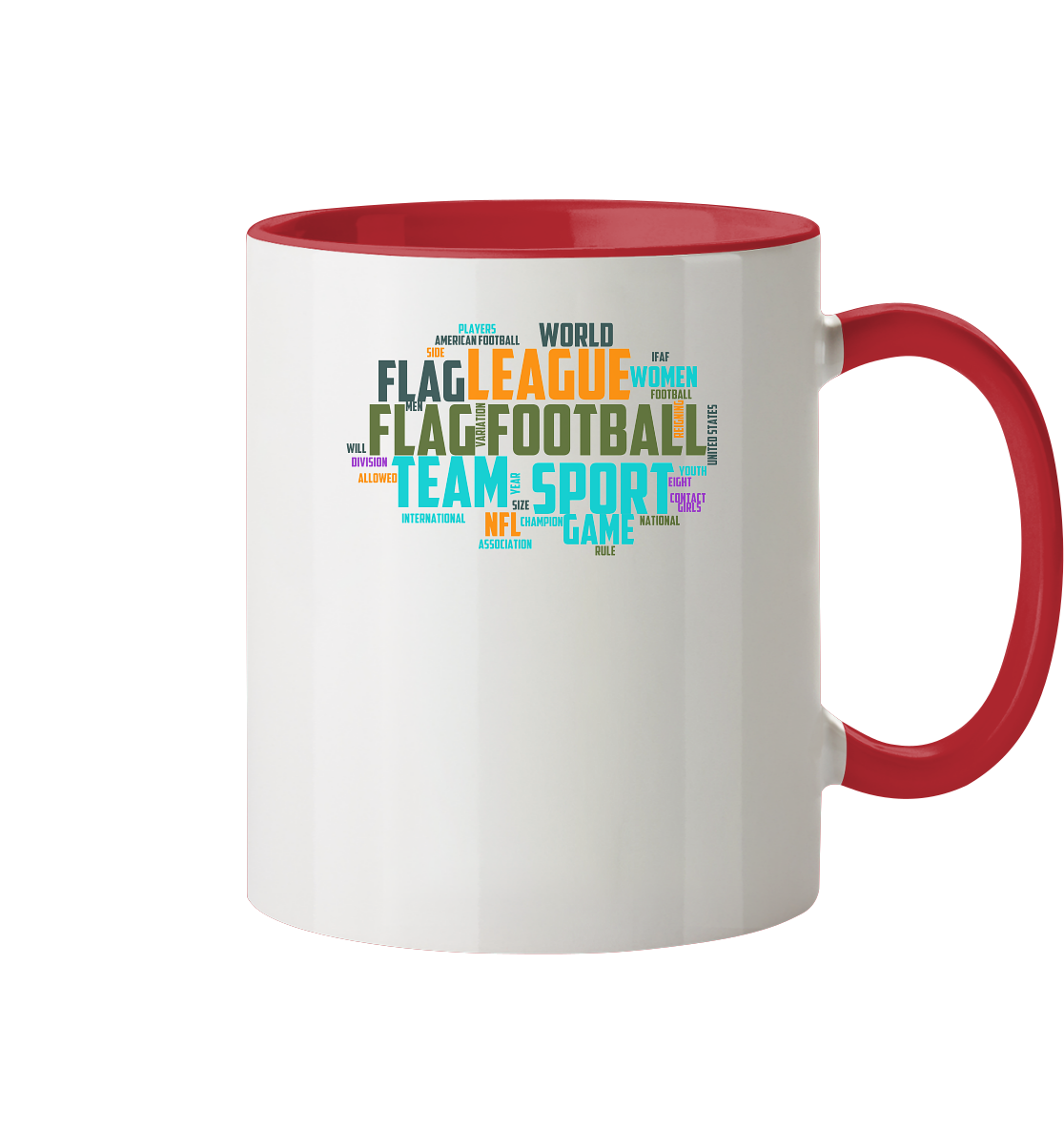 Flag Football Word Bubble - Two-Tone Mug
