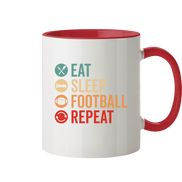 Eat Sleep Football Repeat - Tasse zweifarbig