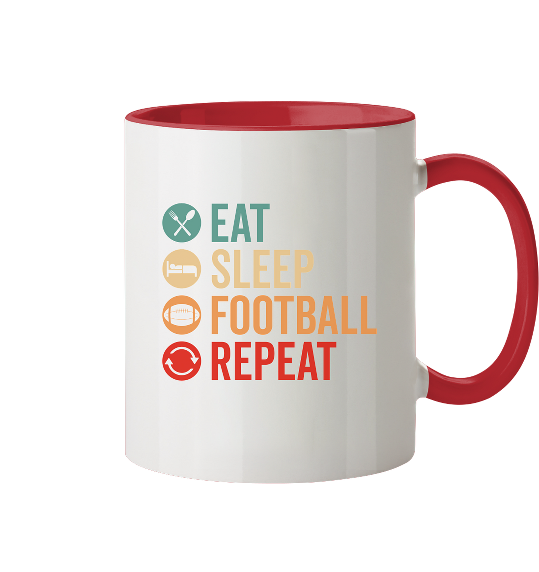 Eat Sleep Football Repeat - Tasse zweifarbig