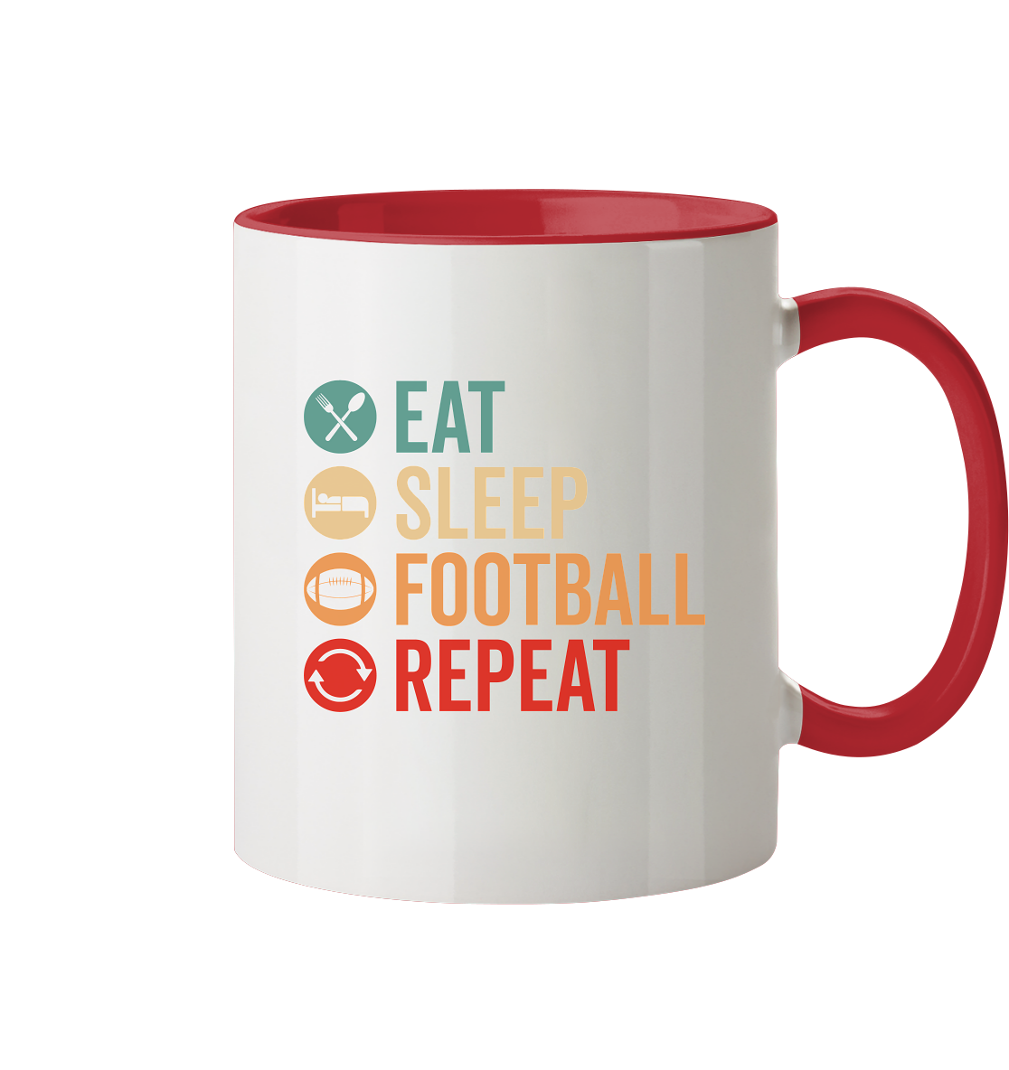 Eat Sleep Football Repeat - Tasse zweifarbig