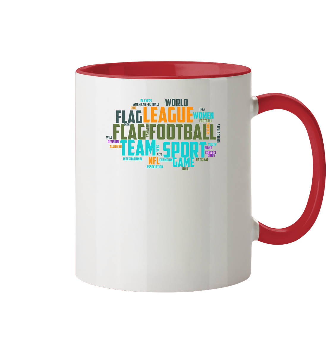 Flag Football Word Bubble - Two-Tone Mug