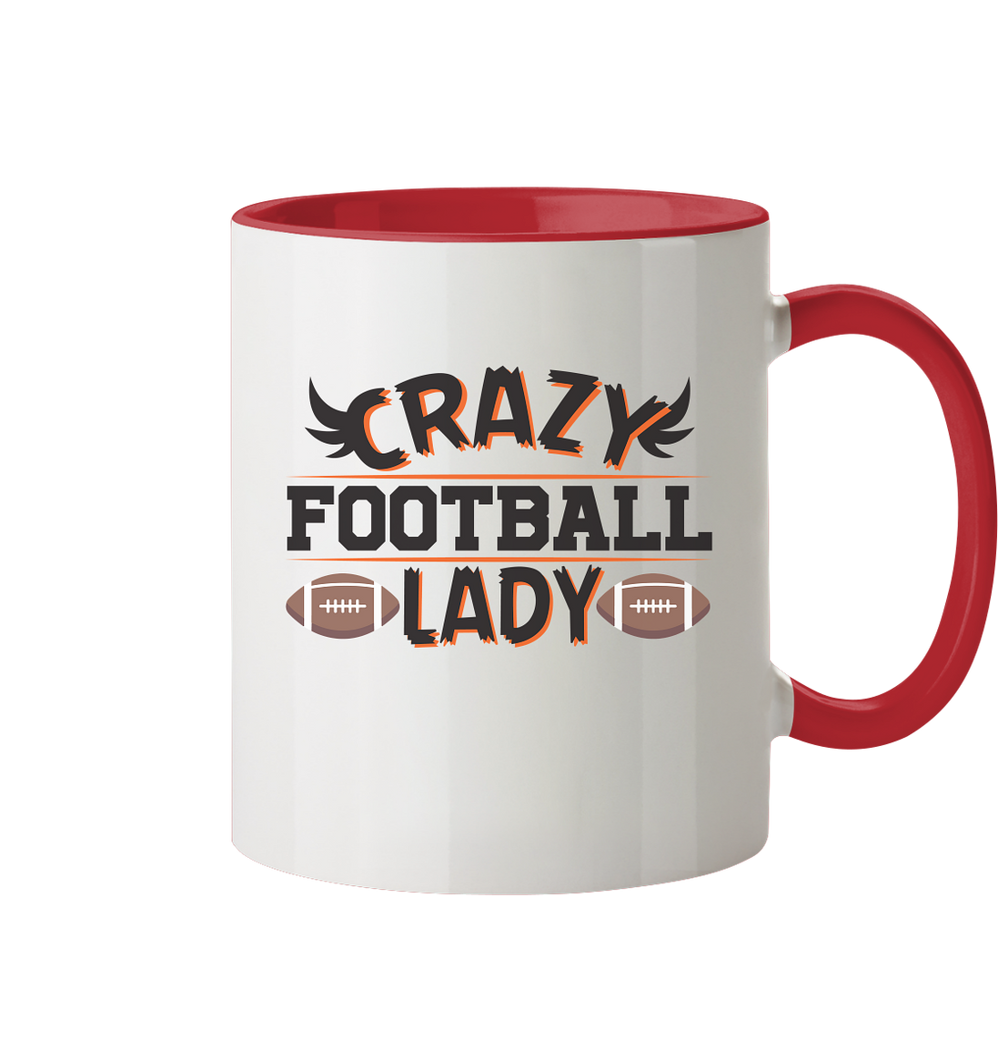 Crazy Football Lady - Two-tone mug