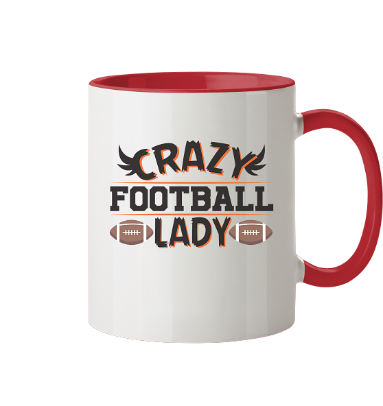 Crazy Football Lady - Two-tone mug