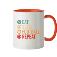 Eat Sleep Football Repeat - Tasse zweifarbig