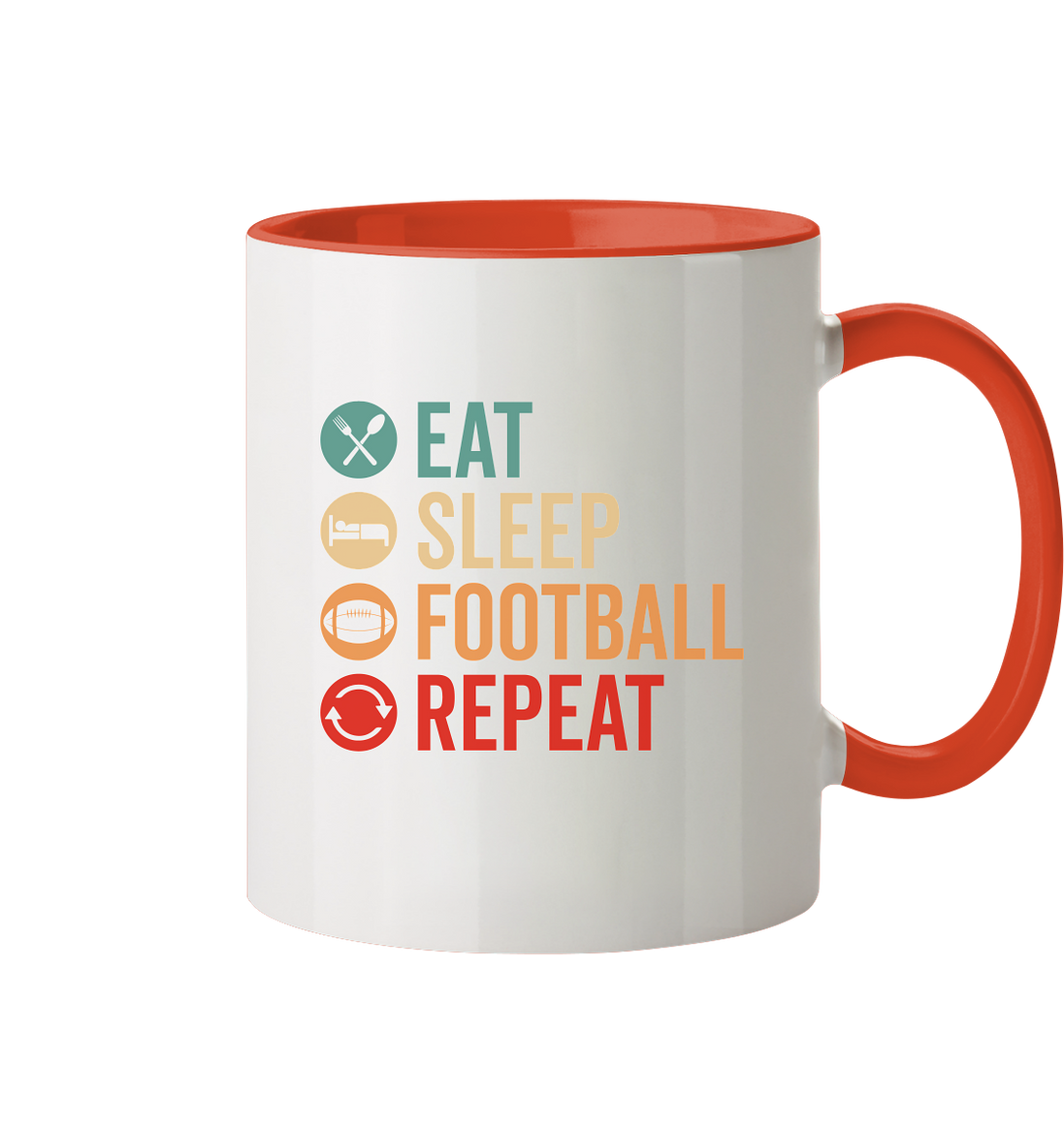 Eat Sleep Football Repeat - Tasse zweifarbig