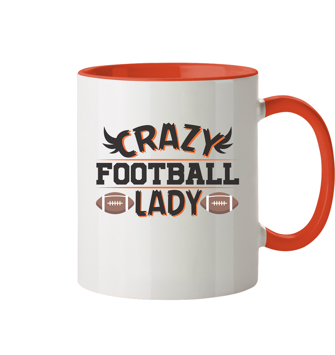 Crazy Football Lady - Two-tone mug