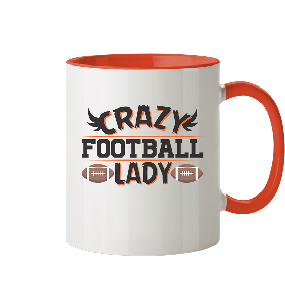Crazy Football Lady - Two-tone mug