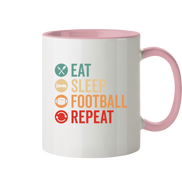 Eat Sleep Football Repeat - Tasse zweifarbig