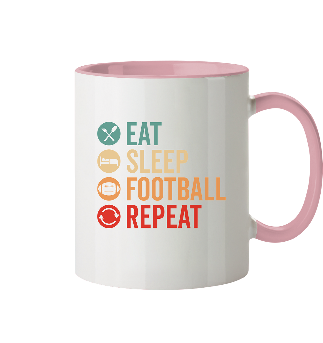 Eat Sleep Football Repeat - Tasse zweifarbig