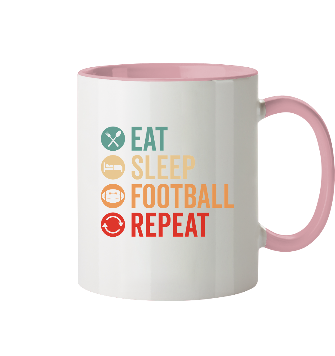 Eat Sleep Football Repeat - Tasse zweifarbig