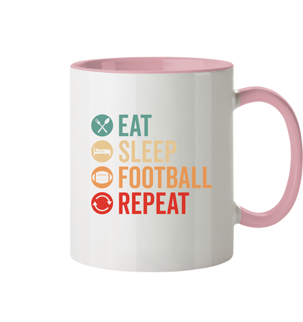 Eat Sleep Football Repeat - Tasse zweifarbig