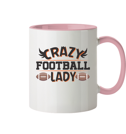 Crazy Football Lady - Tasse zweifarbig