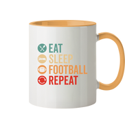 Eat Sleep Football Repeat - Tasse zweifarbig