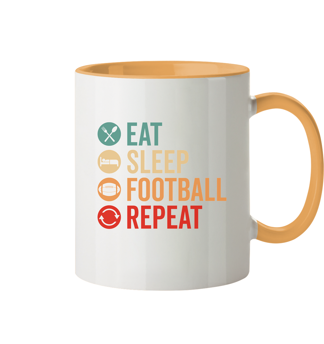 Eat Sleep Football Repeat - Tasse zweifarbig