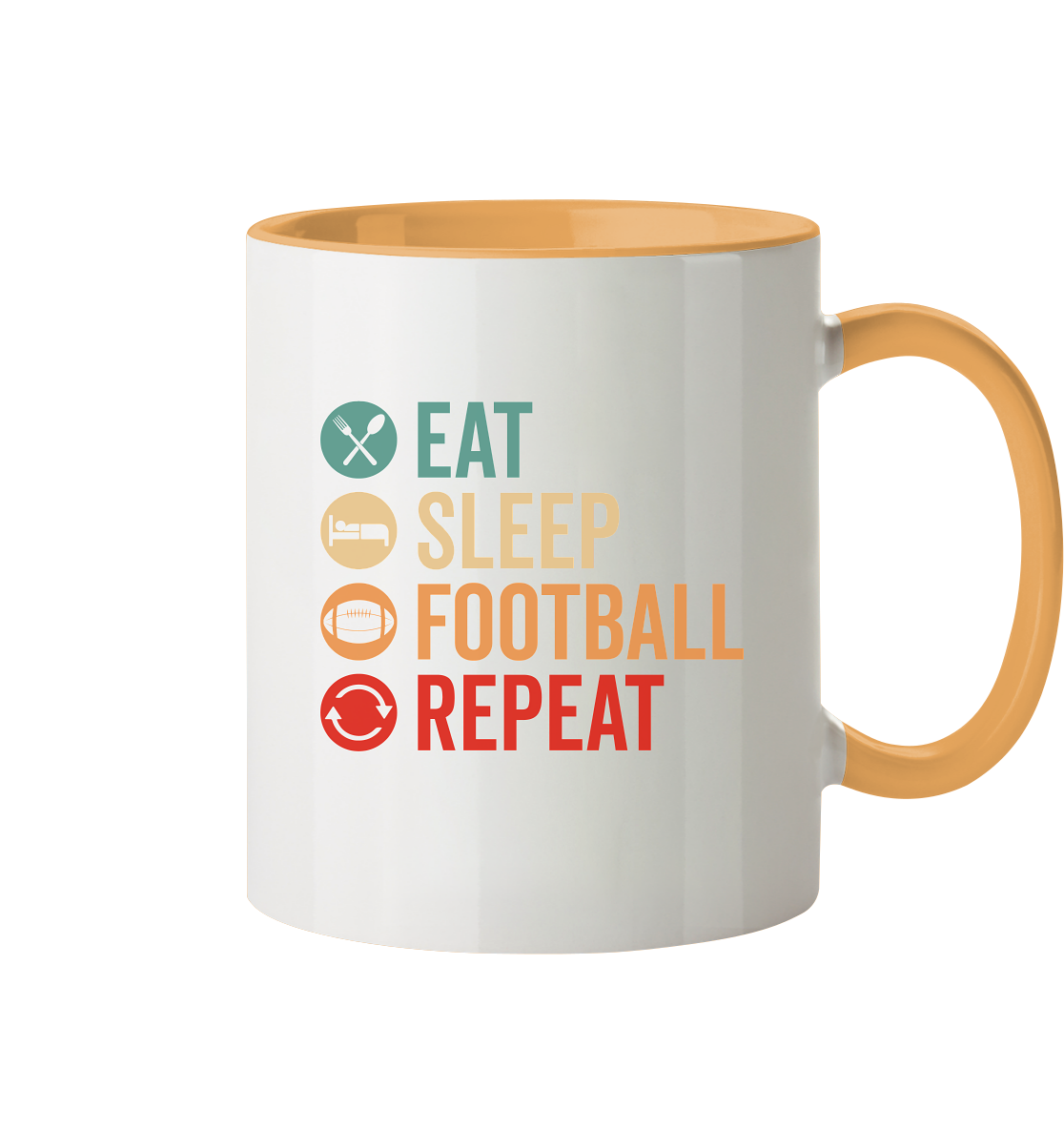 Eat Sleep Football Repeat - Tasse zweifarbig