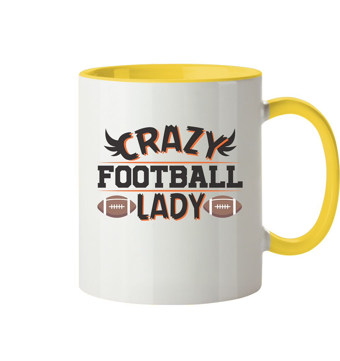 Crazy Football Lady - Two-tone mug