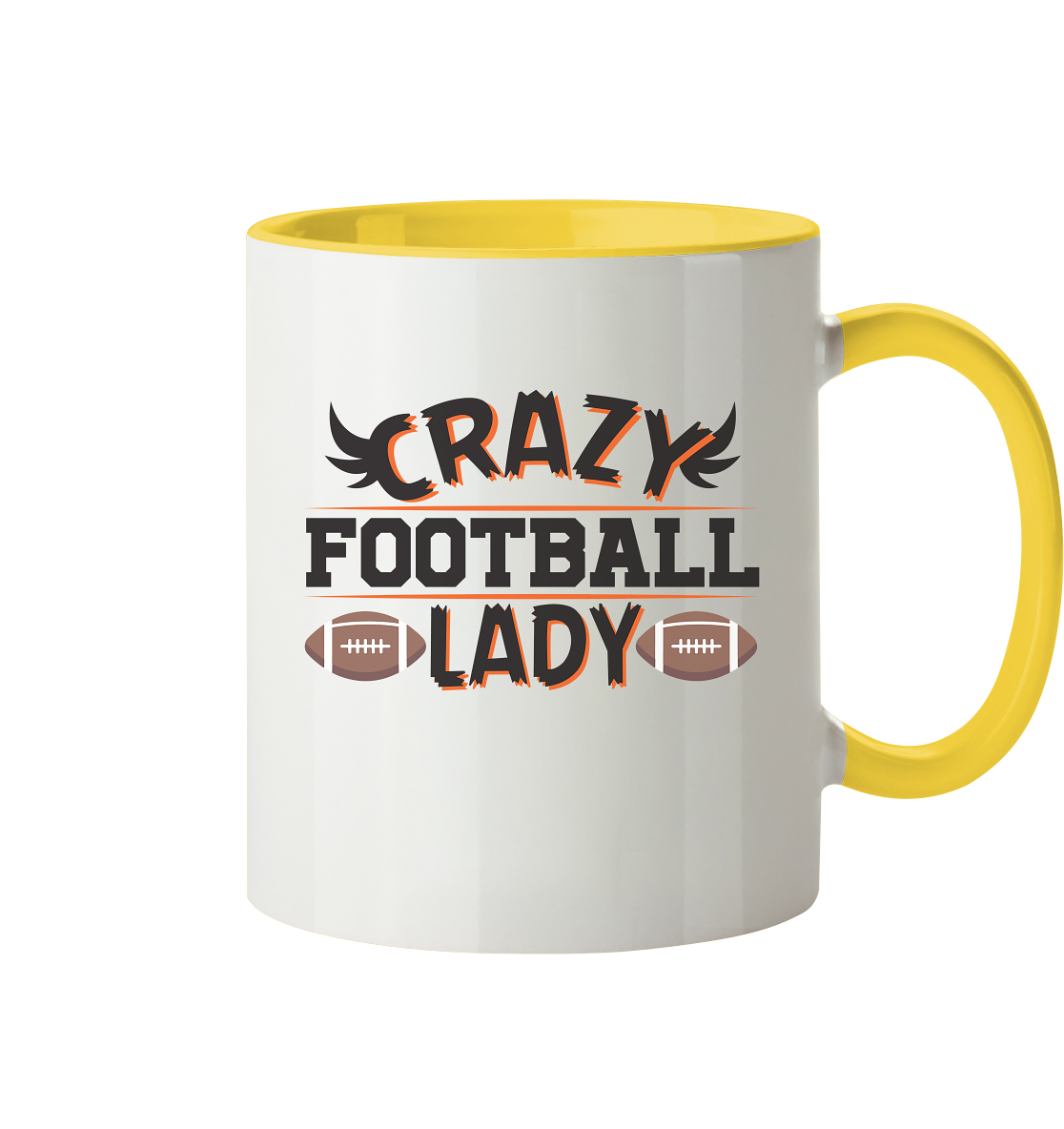 Crazy Football Lady - Two-tone mug