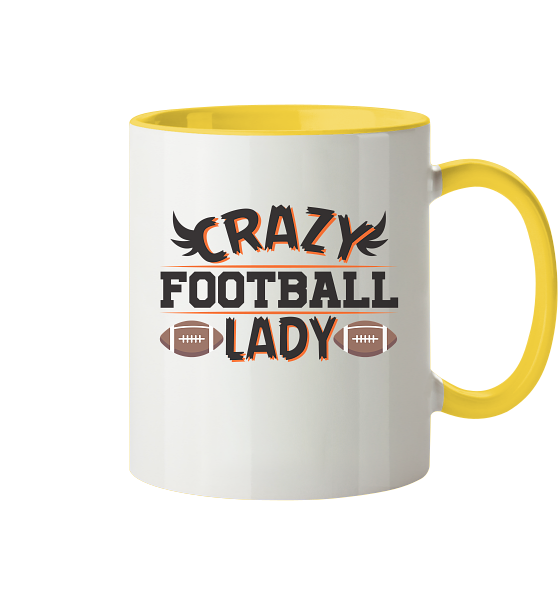 Crazy Football Lady - Two-tone mug