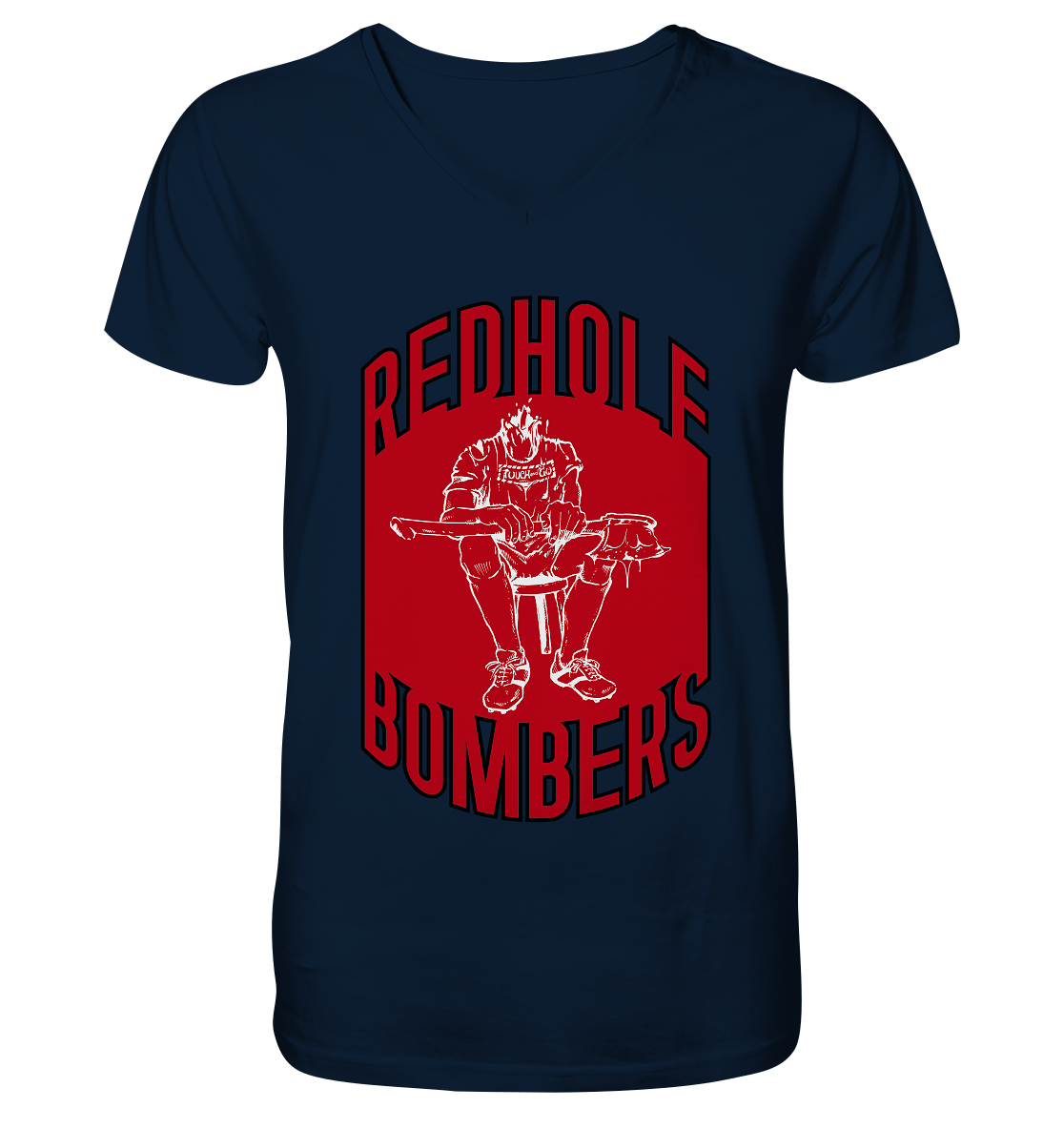 Red Hole Bombers V-Neck Shirt