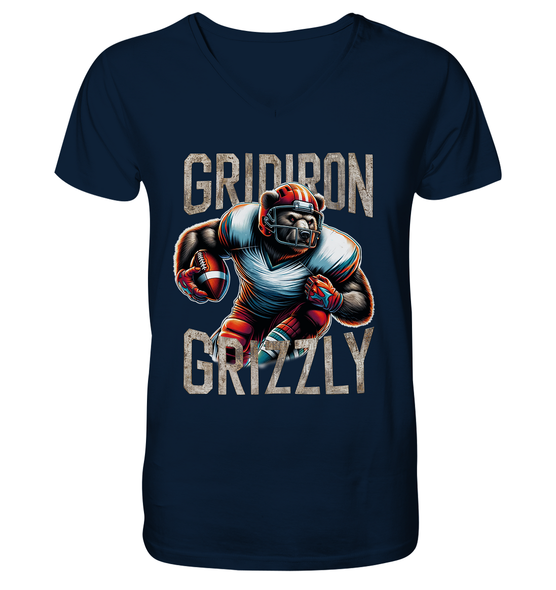 Gridiron Grizzly - V-Neck Shirt