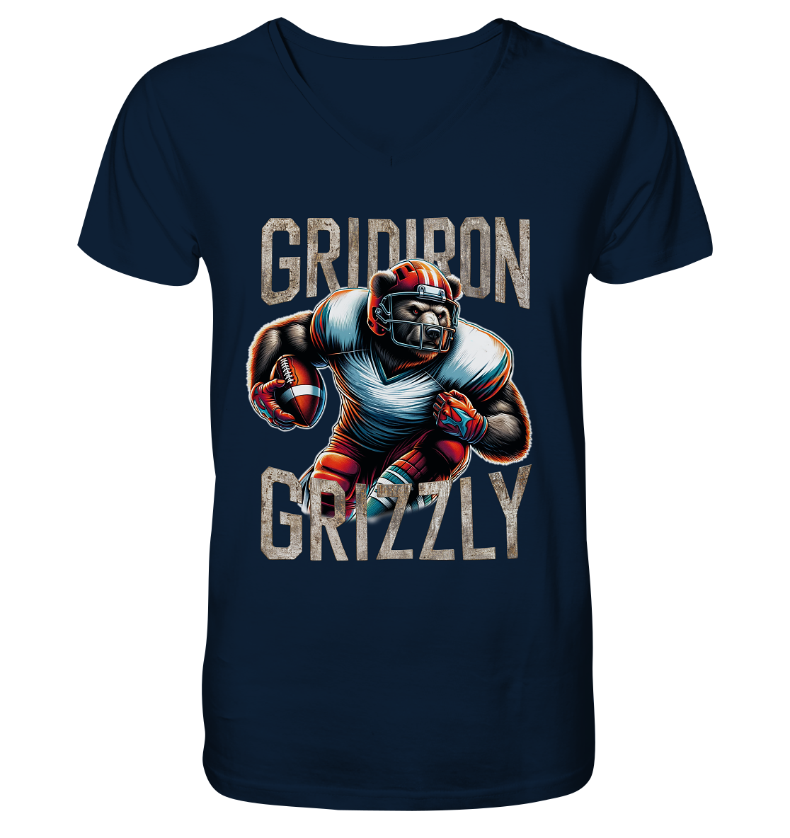 Gridiron Grizzly - V-Neck Shirt