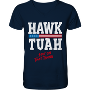 Hawk Tuah White  - V-Neck Shirt