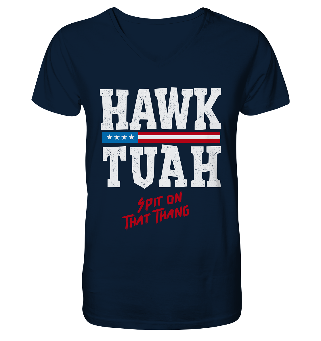 Hawk Tuah White  - V-Neck Shirt
