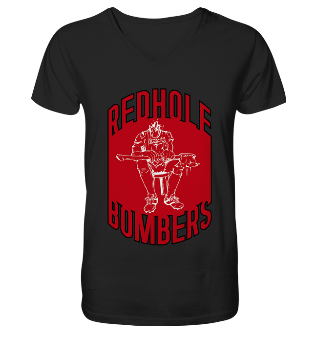 Red Hole Bombers V-Neck Shirt