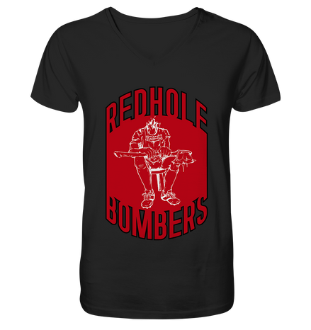Red Hole Bombers V-Neck Shirt