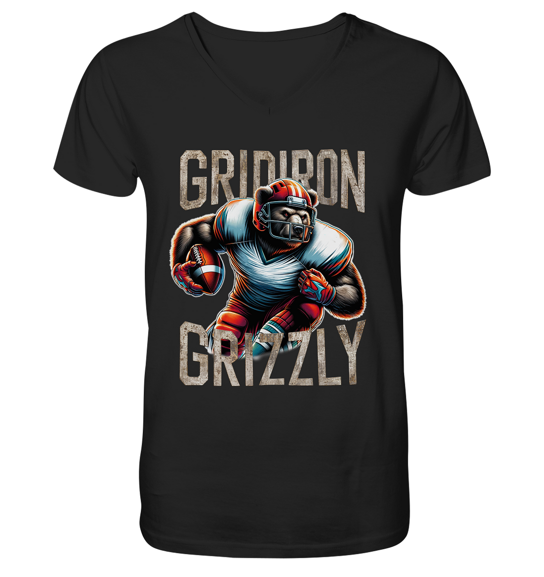 Gridiron Grizzly - V-Neck Shirt