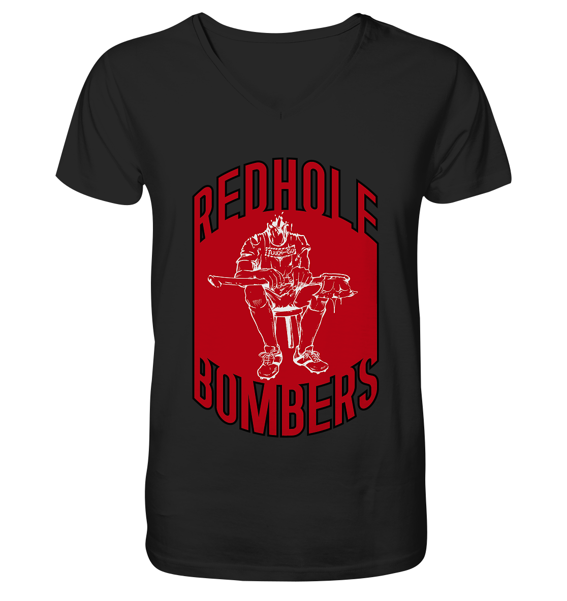 Red Hole Bombers V-Neck Shirt