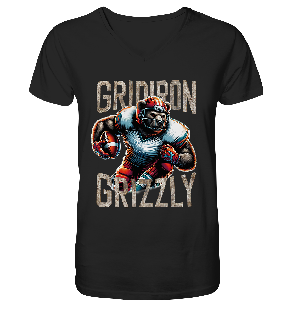 Gridiron Grizzly - V-Neck Shirt