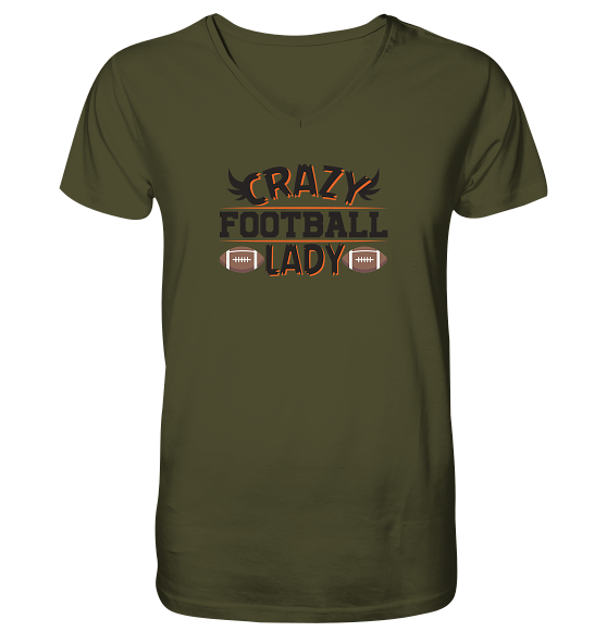 Crazy Football Lady - V-Neck Shirt
