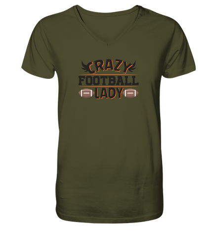 Crazy Football Lady - V-Neck Shirt