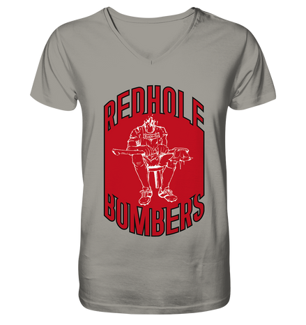 Red Hole Bombers V-Neck Shirt