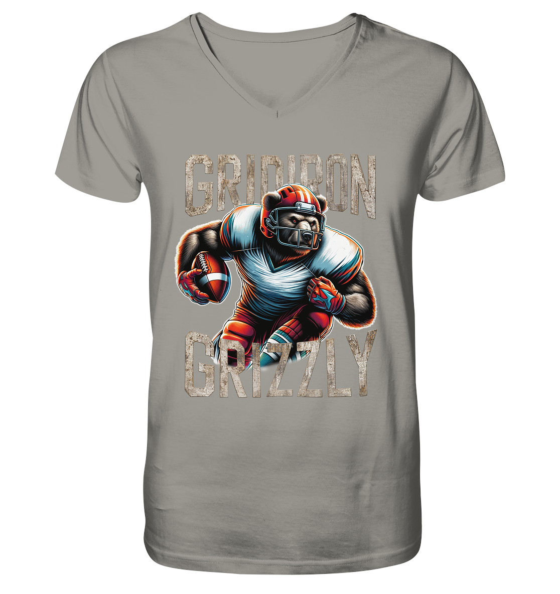 Gridiron Grizzly - V-Neck Shirt