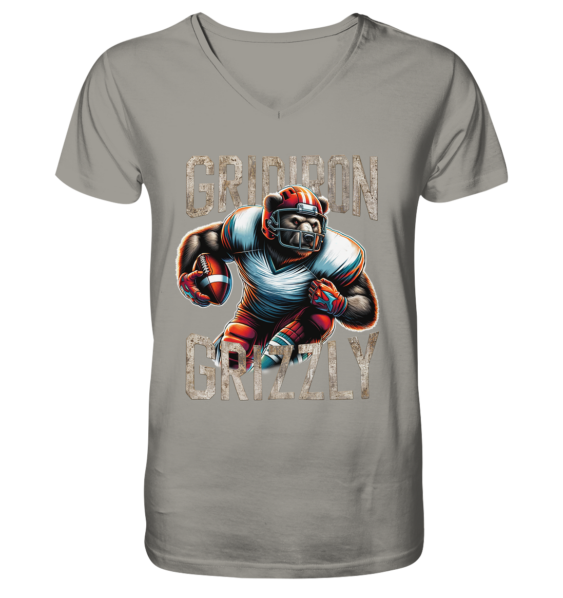 Gridiron Grizzly - V-Neck Shirt