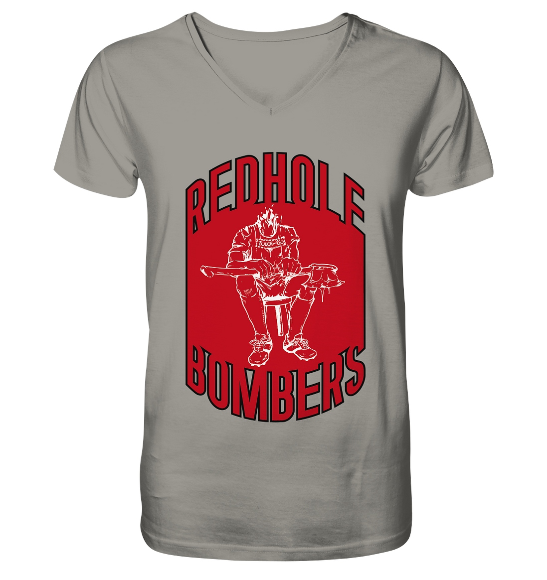 Red Hole Bombers V-Neck Shirt