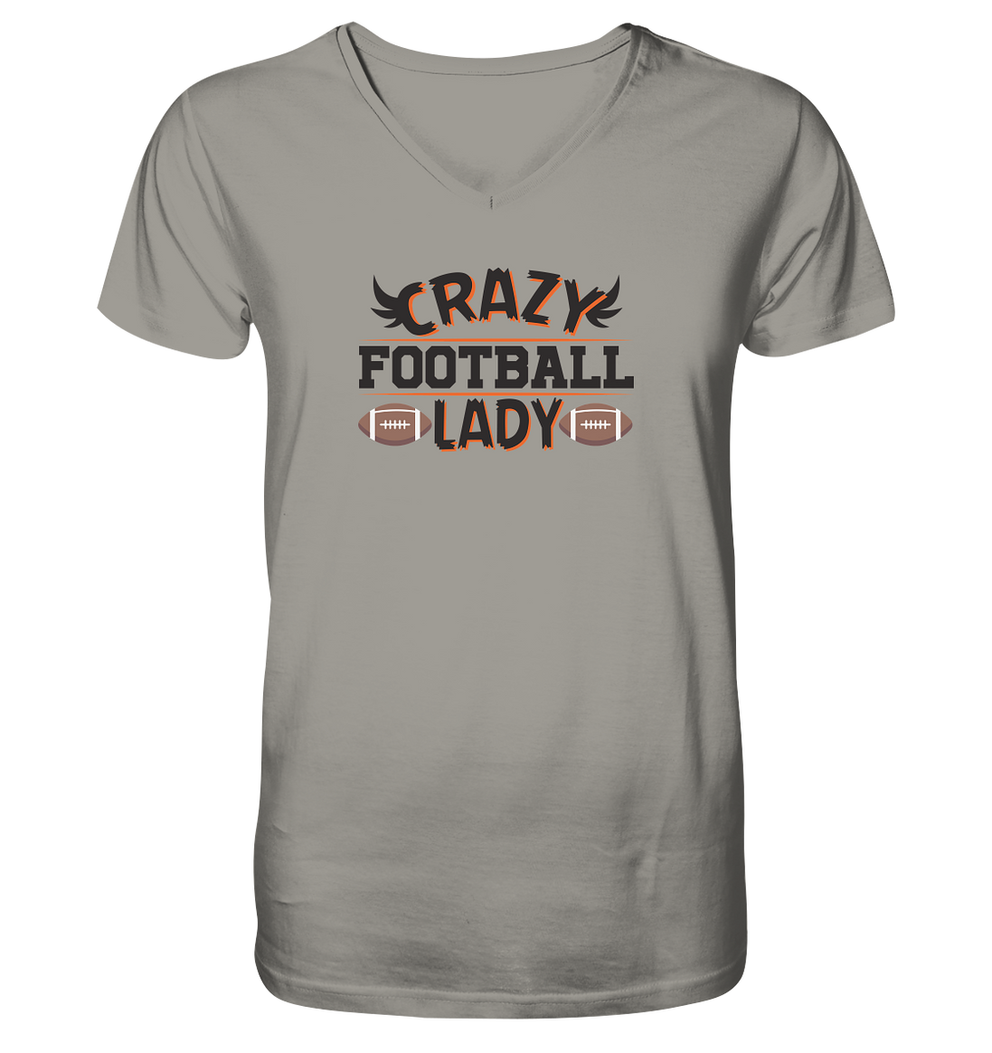 Crazy Football Lady - V-Neck Shirt