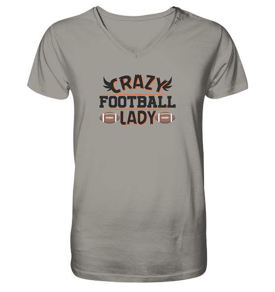 Crazy Football Lady - V-Neck Shirt