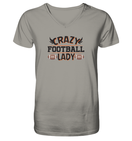 Crazy Football Lady - V-Neck Shirt