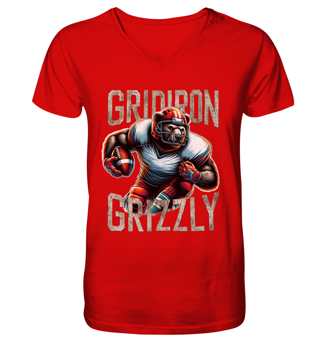 Gridiron Grizzly - V-Neck Shirt