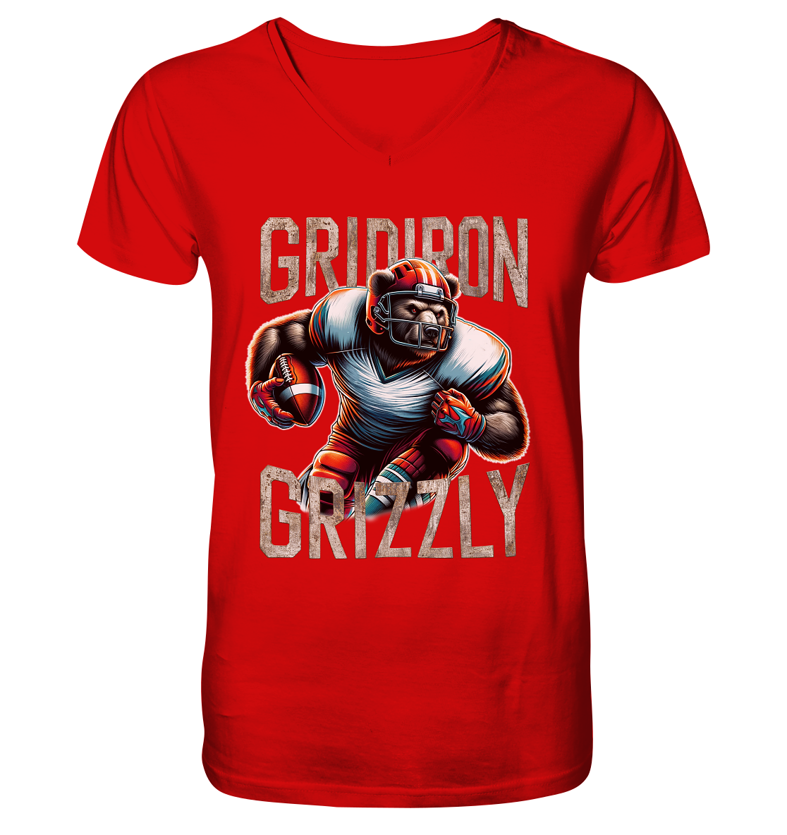 Gridiron Grizzly - V-Neck Shirt