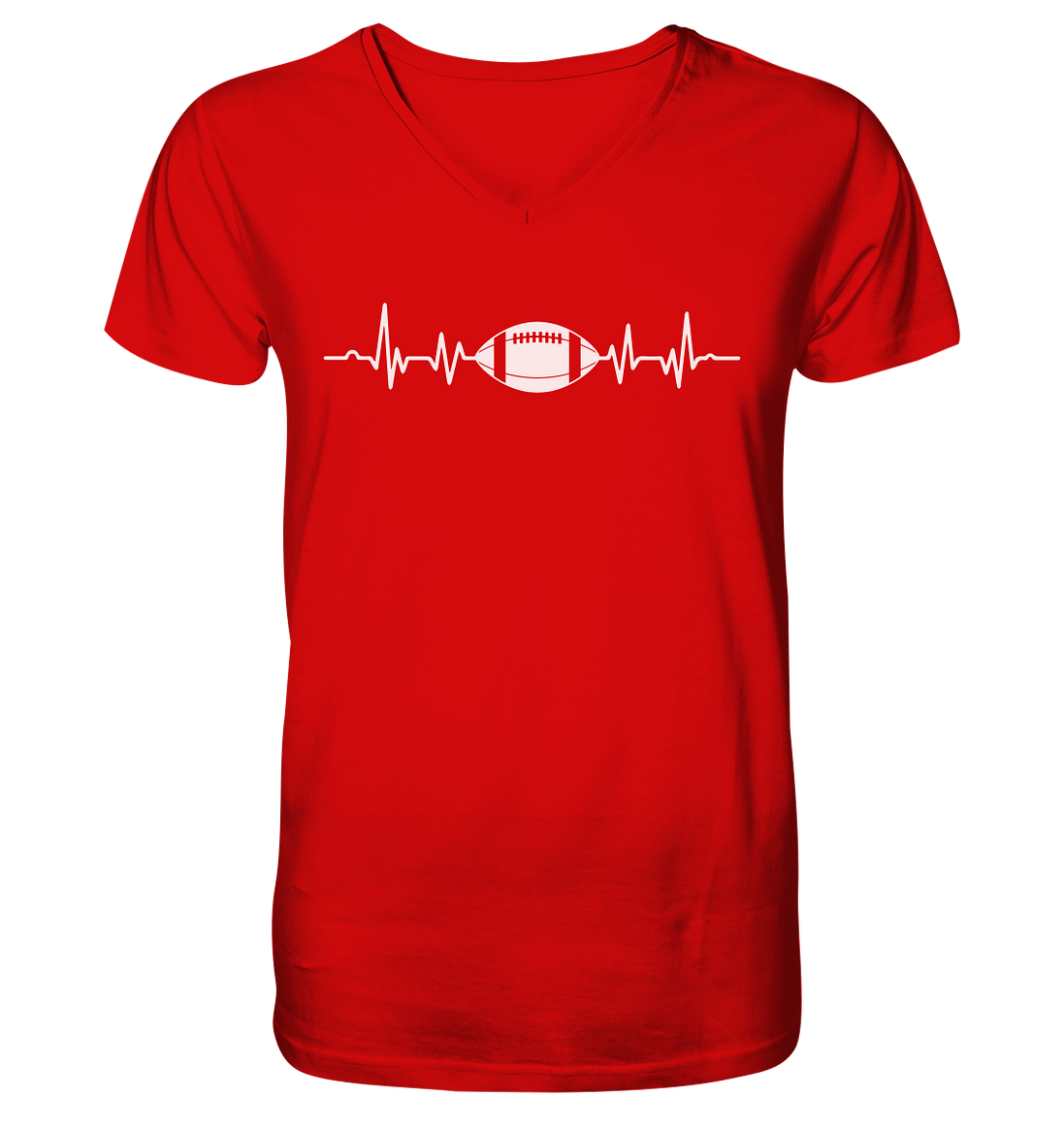 Football Heartbeat - V-Neck Shirt