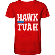 Hawk Tuah White  - V-Neck Shirt